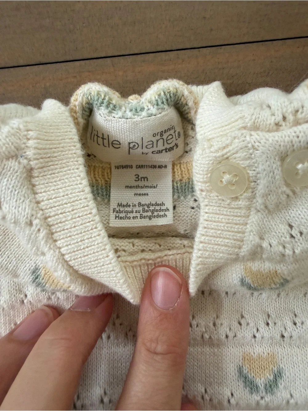 Little Planet Organic Cotton Cream Knit Baby Two-Piece Set - 3 Months